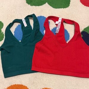 FP Movement by Free People Red and Green Tops